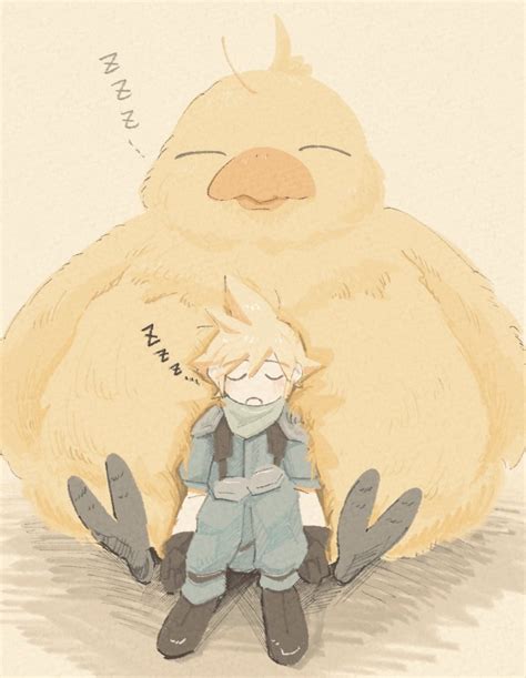 Cloud Strife And Chocobo Final Fantasy And 2 More Drawn By Shuumai