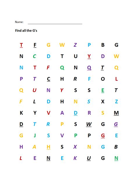 Printable Visual Scanning Letter G Worksheet Letter G Worksheets