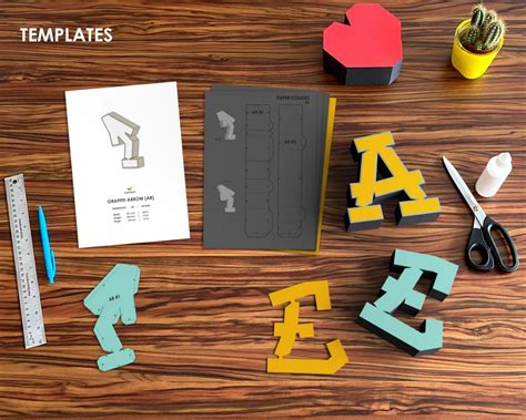 Graffiti 3d Letters Template Diy Paper Letters Papercraft 3d Etsy