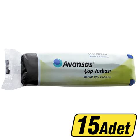 Avansas Çöp Torbası Battal Boy 75 cm x 90 cm Siyah Tek Rulo OnuAl