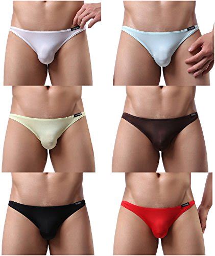 Yukaichen Men S Bikini Underwear Silk Briefs Low Rise Pack M Pricepulse