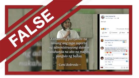 FALSE Leni Robredo Ready To Take Over Presidency