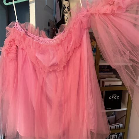 Romwe Hot Pink Tulle Dress Xl But Very Tight In Depop