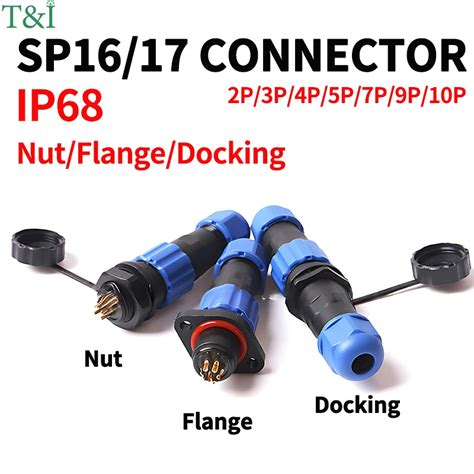 Ip68 Sp16 Sp17 Back Nut Flange Docking Waterproof Aviation Connector