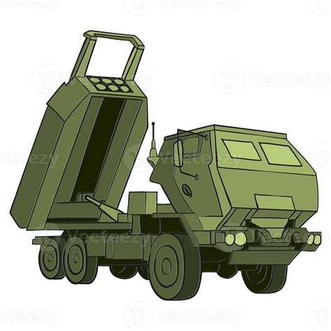 HIMARS Doodle in flat style. M142 High Mobility Artillery Rocket System ...