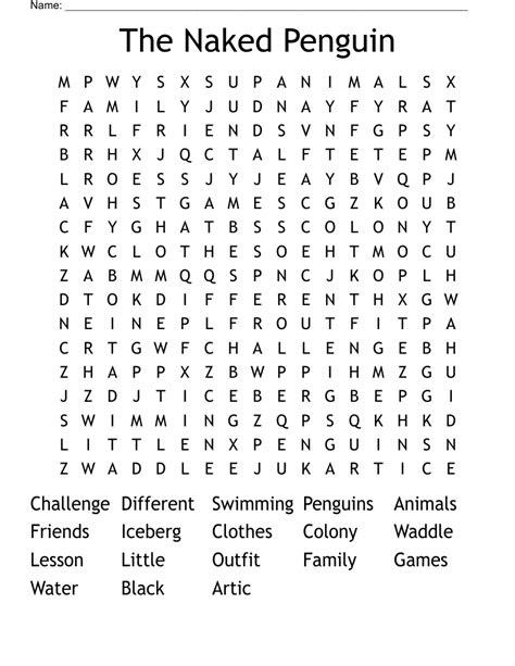 The Naked Penguin Word Search Wordmint