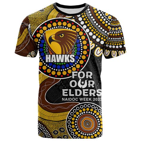 Hawks Rugby T Shirt Naidoc 2023 Aboriginal Fegrin