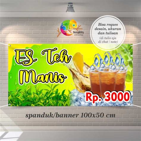 Spanduk Banner Es Teh Manis Custom Desain Lazada Indonesia