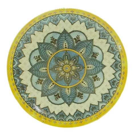 Plato decorativo Sweet Home Prato Cerâmica Para Parede Mandala 20Cm