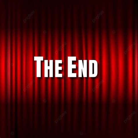 Red Stage Curtain And The End Text Movie Theater Orchestra Curtain ...