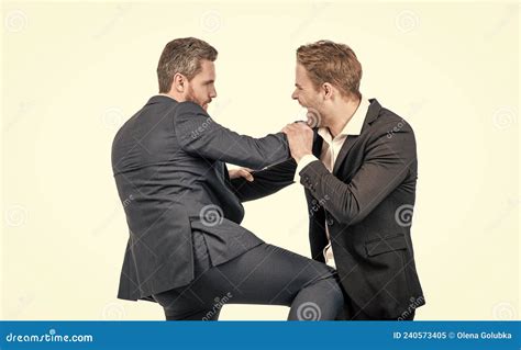 Two Angry Businessmen Fighting And Arguing Having Struggle For