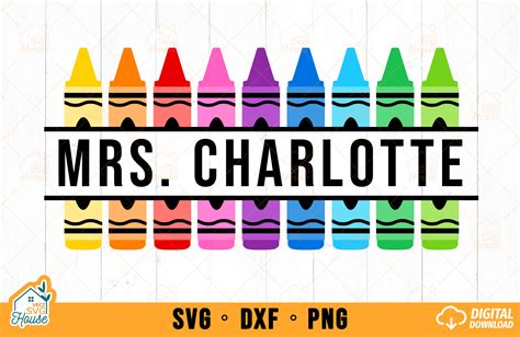 Crayon Split Monogram Svg School Teacher Graphic By Veczsvghouse