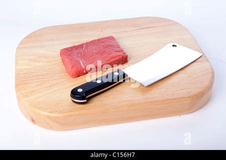 Meat Cleaver Chopping board Stock Photo: 35150329 - Alamy