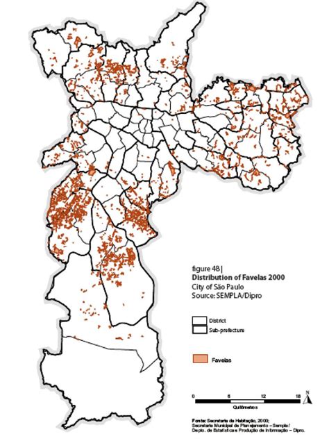 Sao Paulo favelas map - Map of Sao Paulo favelas (Brazil)