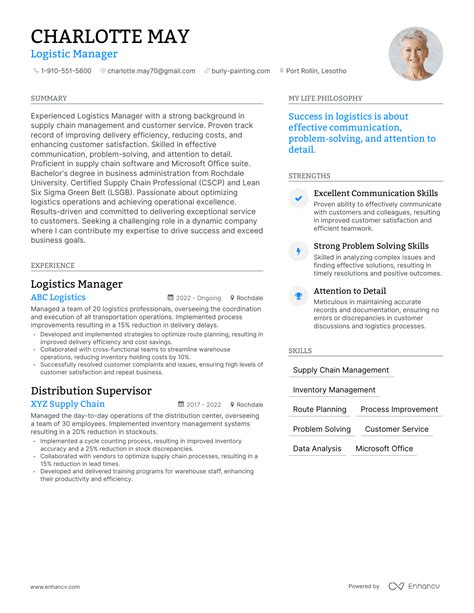 3 Successful Logistic Manager Resume Examples And Writing Tips For 2024