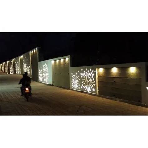 Boundary Wall Design With Lighting