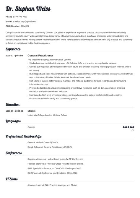 Medical Cv Templates And Writing Tips Objective Riset