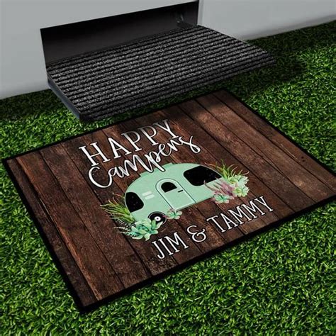 Personalized Camping Mat Custom Camp Site Door Mat Monogram Camping