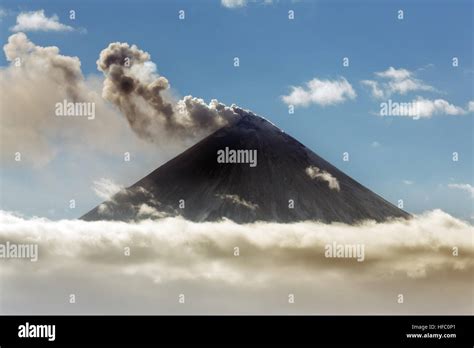 Explosive Effusive Eruption Of Klyuchevskaya Sopka Klyuchevskoy Volcano On Kamchatka Powerful