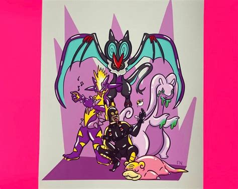 Rubber Trainer Pokémon Art Print Digital Painting Queer Art Nerdy Print