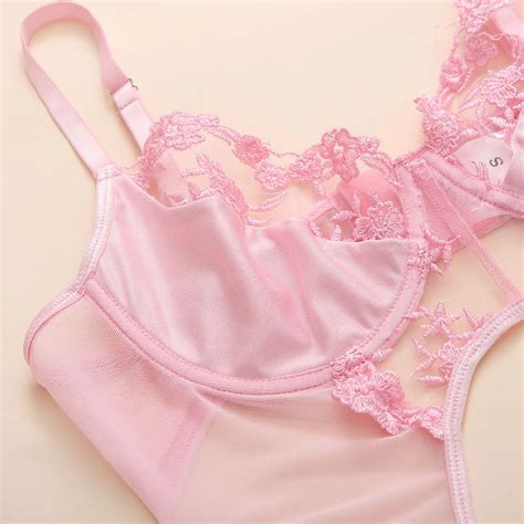 New High Quality Floral Pattern Lace Lingerie Set 2 Pieces Rope Sexy Lingerie Sets For Women