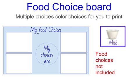 Food Choice Boards Food Choices I Want To Eat Visual Aid Etsy