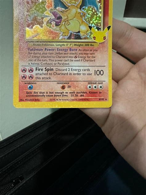 Pokemon Th Anniversary Celebrations Charizard Holo Bleed Hobbies