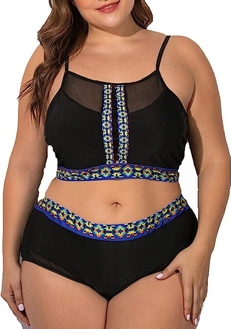 Bikini Set Mujeres Talla Grande Vintage Impresión Push Up Traje De Baño