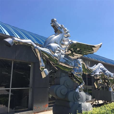 Stainless Steel Horse Sculpture Pegasus Metal Statue