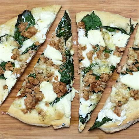 White Spinach And Three Cheese Pizza A Gourmet Food Blog