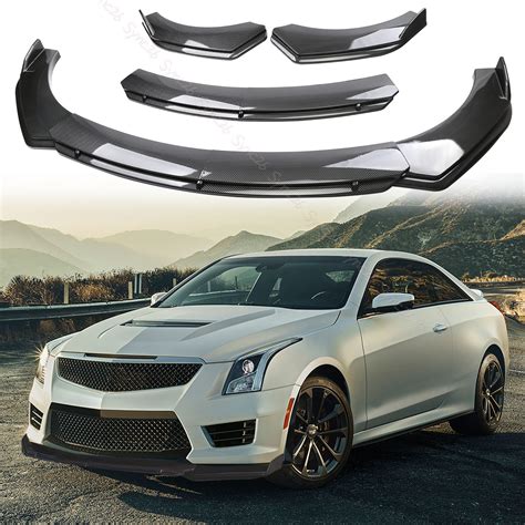 For Cadillac Ats Ats V Front Bumper Lip Splitter Spoiler Carbon Fiber