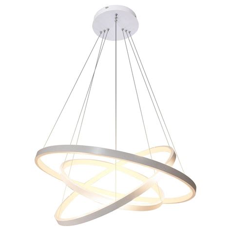 Lustre Pendente Moderno Anéis Led 89w 3 Arcos Branco St517 Starlumen