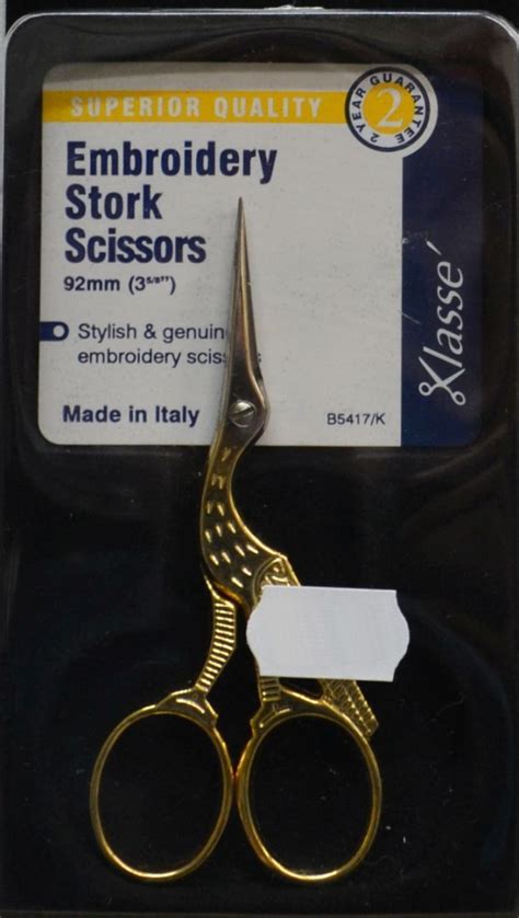 Klasse Superior Quality Embroidery Stork Scissors 92mm 35 Gold