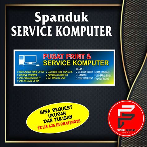 Spanduk Service Komputer Banner Service Komputer Ukuran 3 X 1 Meter