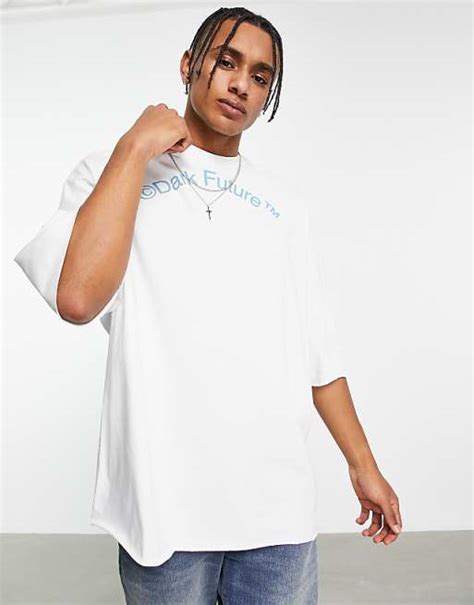 Asos Dark Future Extreme Oversized T Shirt With Raw Edges And Puff