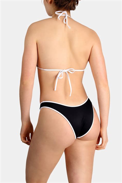 Contrast Piping Triangle Bikini In Black Free Society Free Society