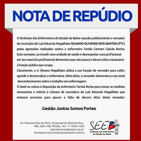 Nota De Repudio Seeb