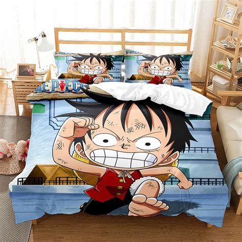 New 3d Anime One Piece Luffy Bedding Sets Full Size Fashion Cosplay Chopper Zoro Sanji 1 Duvet