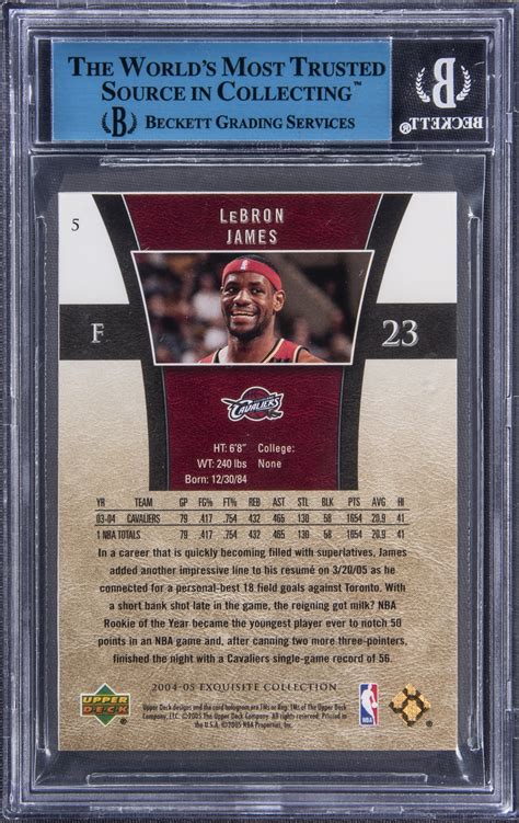 Lot Detail 2004 05 UD Exquisite Collection 5 LeBron James 17 25