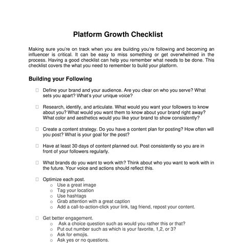 checklist - Platform Growth.docx | DocDroid