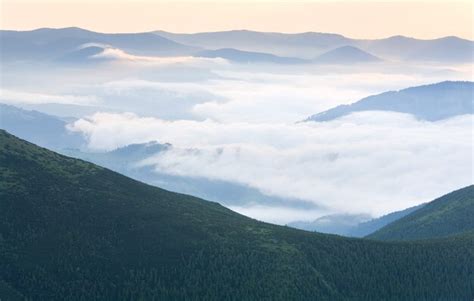 Premium Photo Summer Cloudy Mountain Landscape Ukraine Carpathian