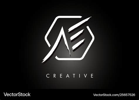 Ae a e brushed letter logo design with creative Vector Image