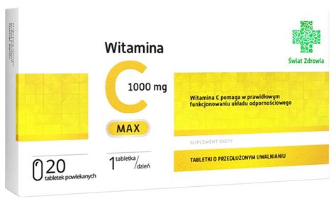 WITAMINA C 1000MG MAX 20 szt Tabletki o przedłużonym uwalnianiu