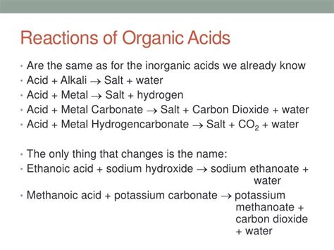 Organic acids