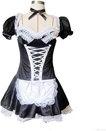 Amazon Jj Gogo Women S French Maid Costume Sexy Black Satin