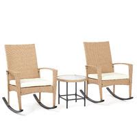 Ensemble Meuble De Jardin En Rotin Fauteuils Bascule Avec Table