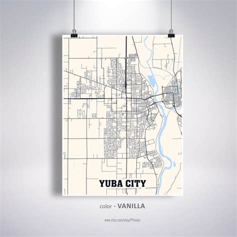 Yuba City Map Print Yuba City Map California CA USA Map | Etsy