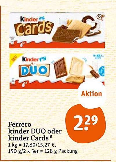 Ferrero Kinder Duo Oder Kinder Cards Angebot Bei Tegut