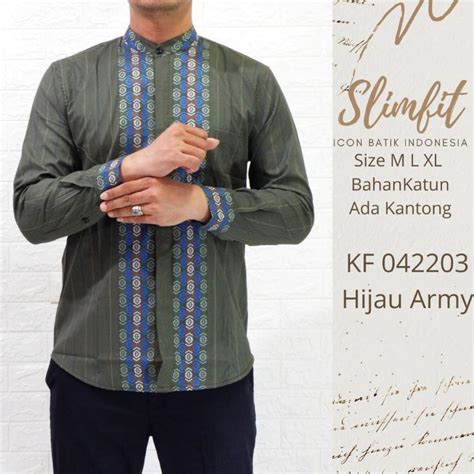 Jual Baju Koko Muslim Kemeja Koko Kemko Slimfit Pakaian Lebaran