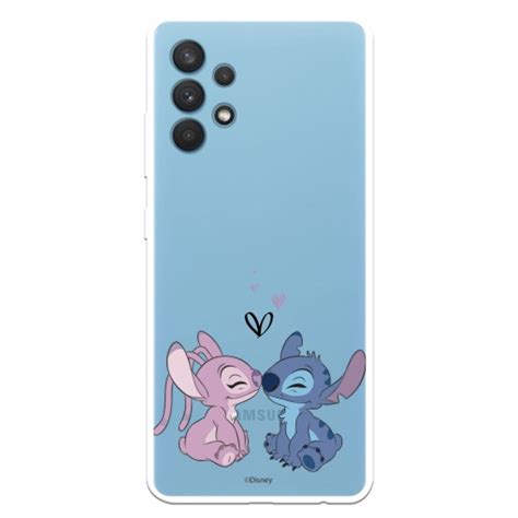 Funda Para Samsung Galaxy A32 4g Oficial De Disney Angel Stitch Beso